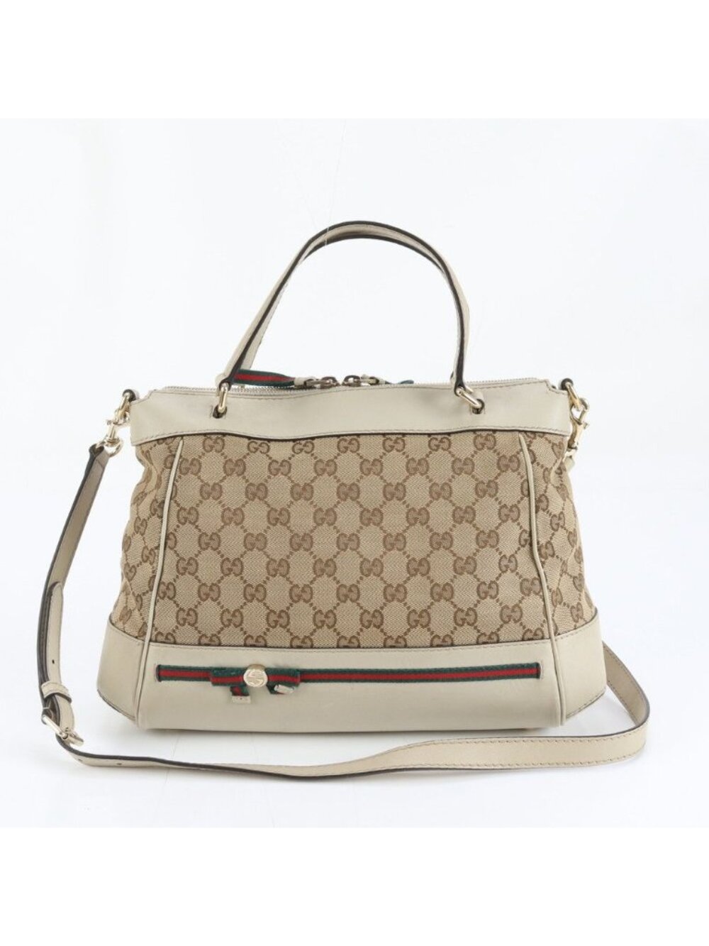 Gucci GG Canvas Sherry Mayfair Leather 2-Way Shoulder Bag